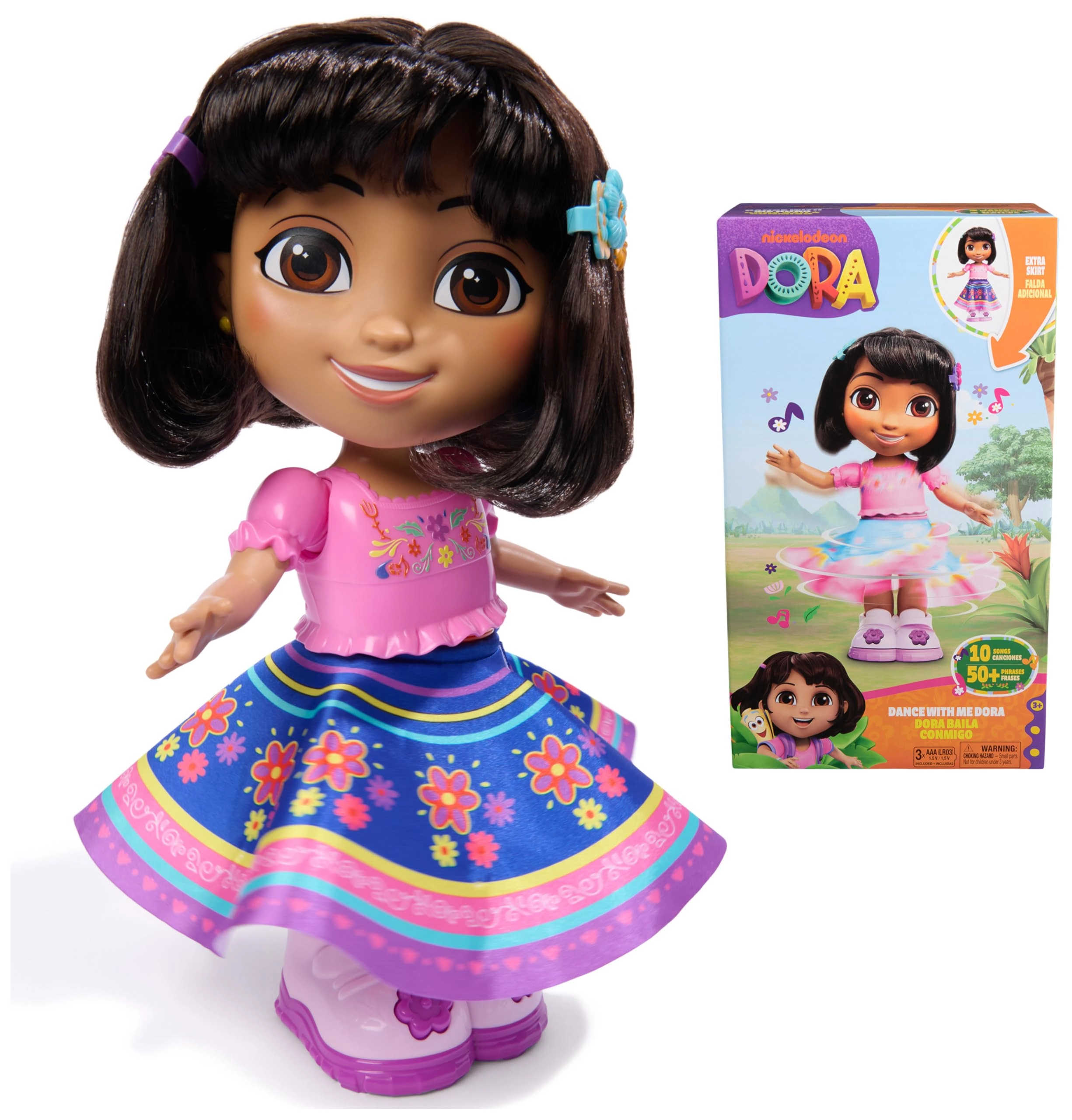Spin Master Dora Interactive Dancing Doll - 2 Skirts Bilingual Phrases Ages 3+