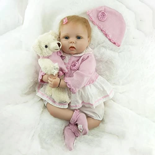 Reborn Baby Doll - 55cm Soft Silicone Limbs Cloth Body