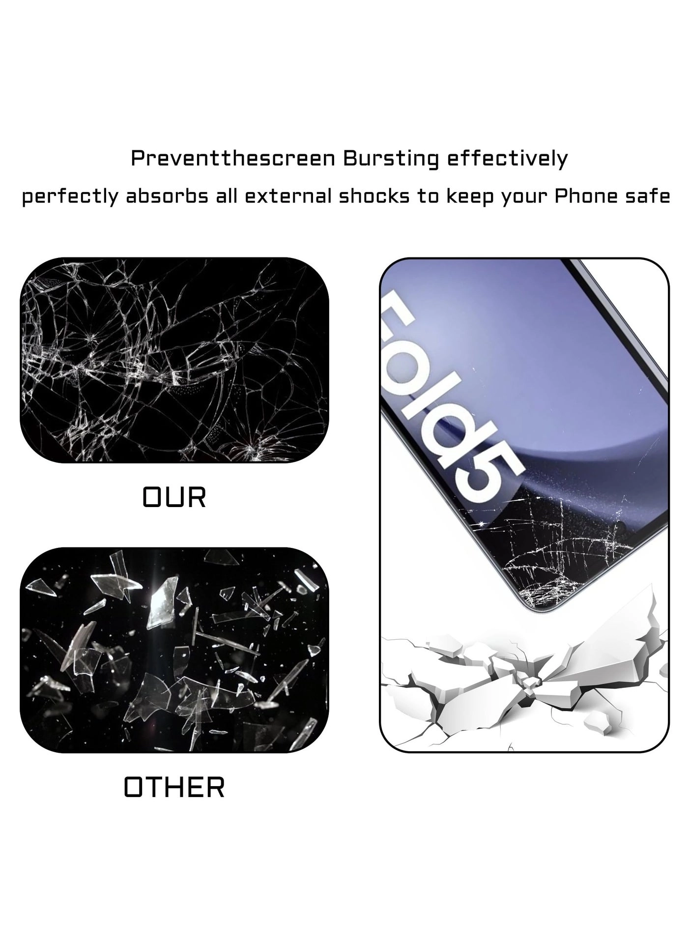 Privacy Tempered Glass Screen Protector + Camera Lens Protector for Samsung Galaxy Z Fold 5 (2-Pack)