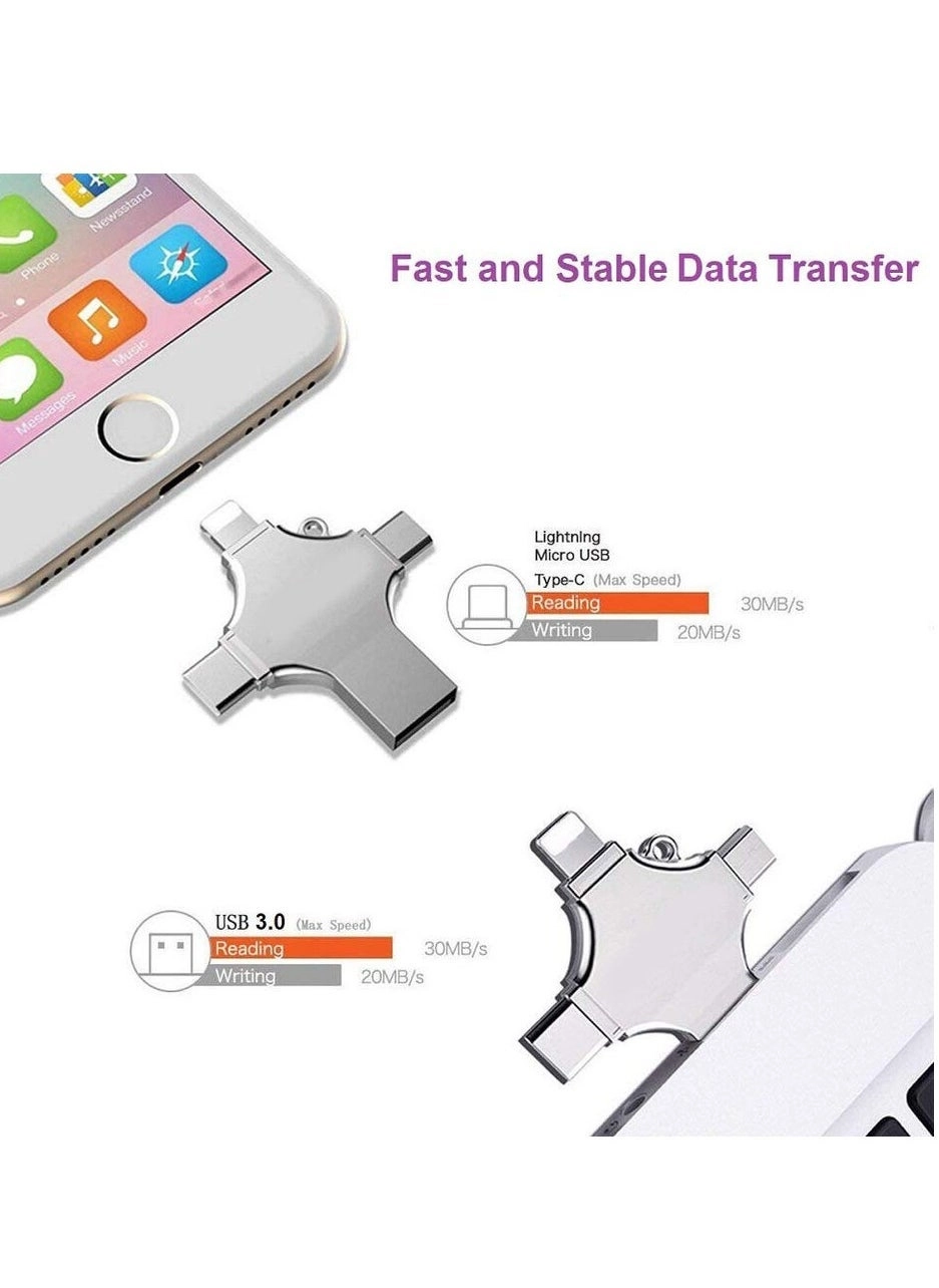 High Speed 4 In 1 Multi-function OTG USB Flash Drive - USB 3.0 Type-C 512GB