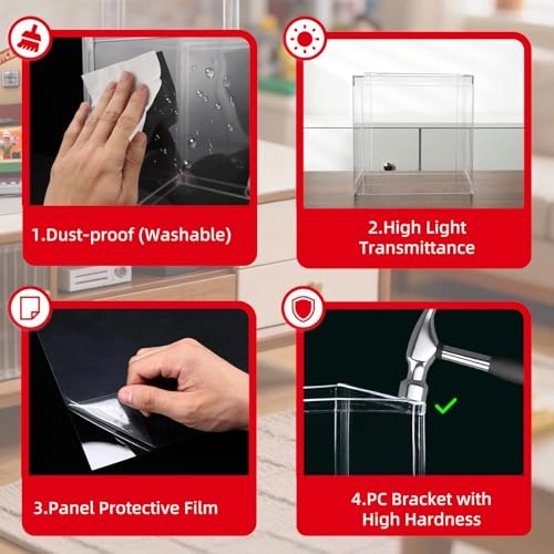 Display Case - 7.9" x 7.9" x 7.9" Clear Dustproof