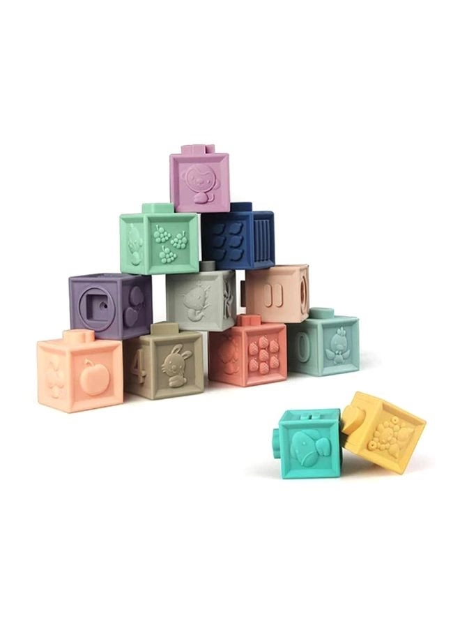3D Eucational Building Blocks - Multicolour 12 pcs