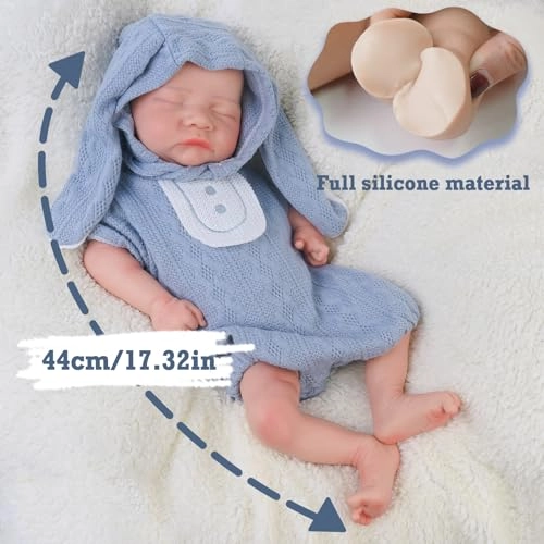 Reborn Baby Doll - 17 Inch Full Silicone Boy Ages 14+