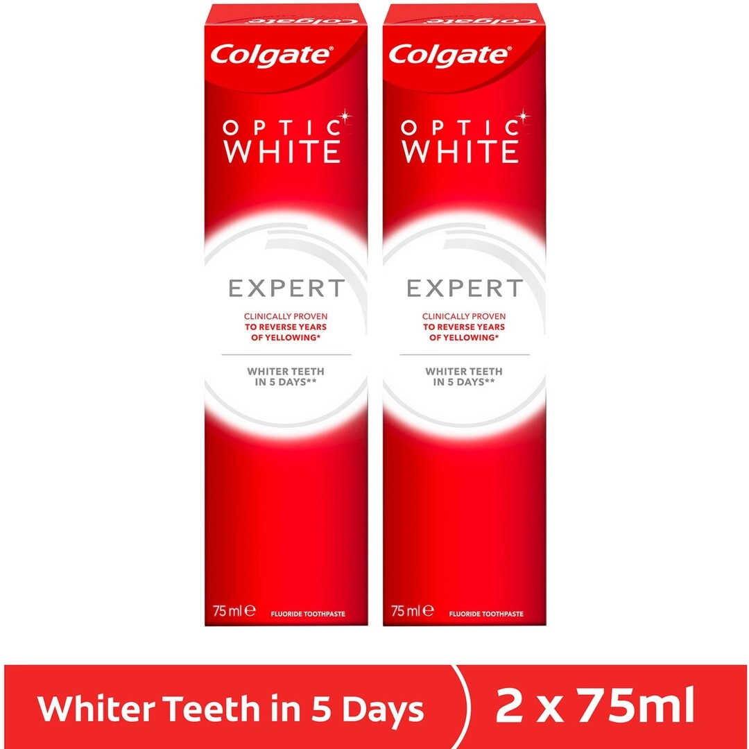 Optic White Expert Whitening Toothpaste 2 x 75ml