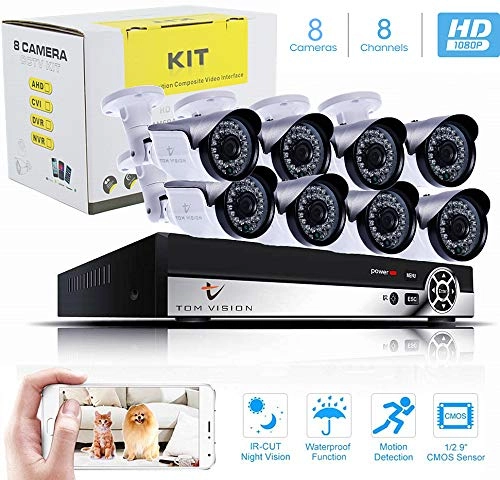 8CH 1080N AHD DVR + 1080p Bullet Camera - 8PCS + 1TB Hard Disk
