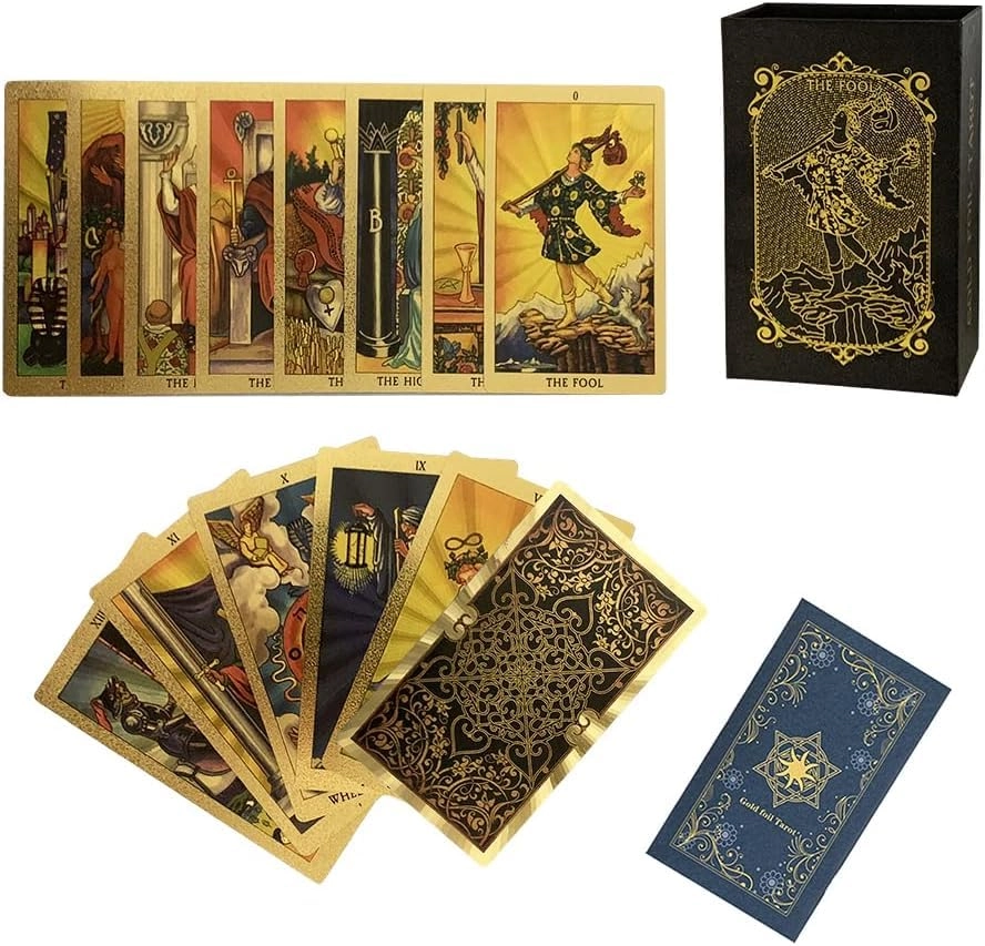 AYME Gold foil Tarot Cards - 78 Cards Guide Book