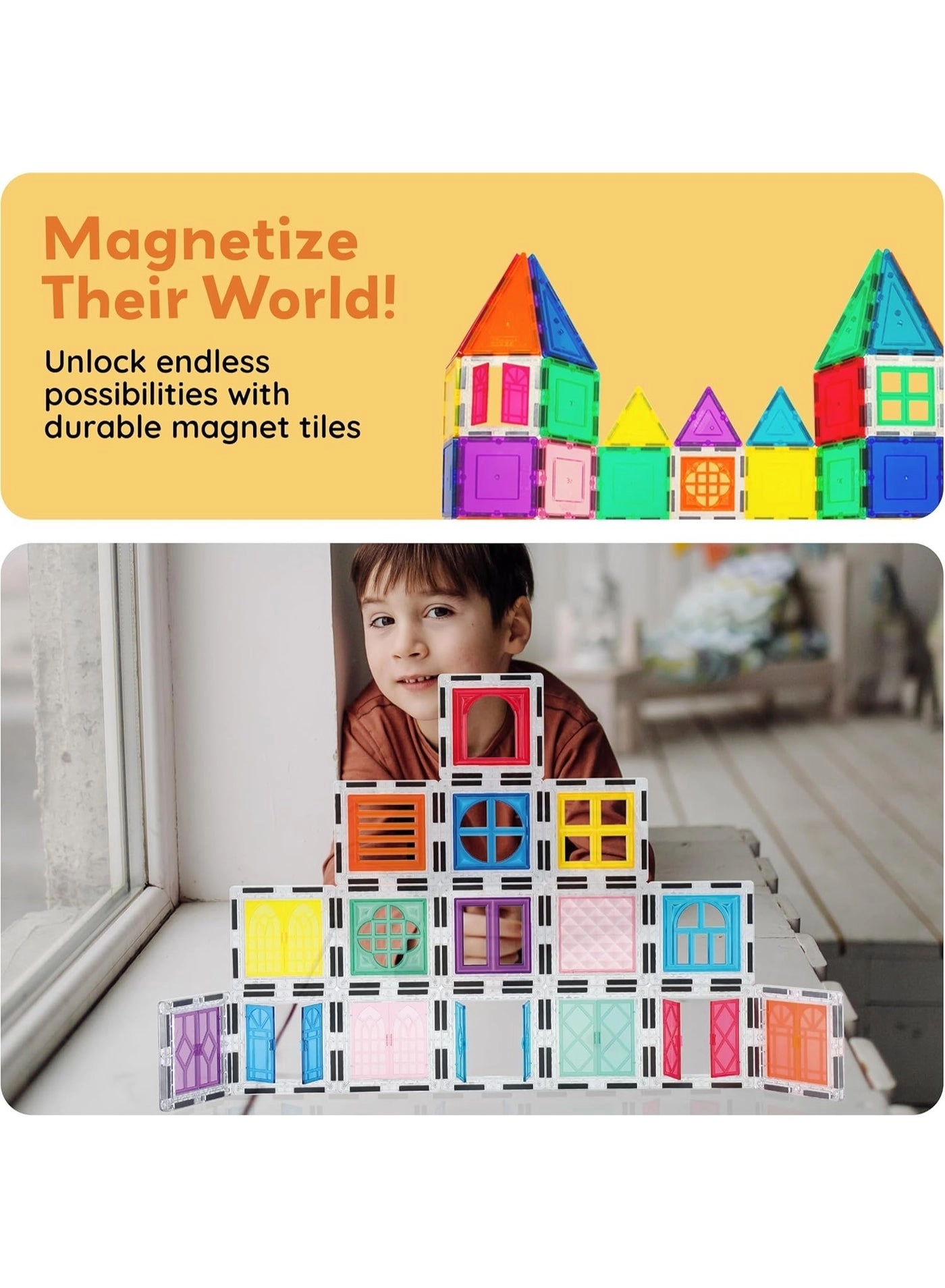 Magnetic Tiles Clip-On Window and Door - 40pcs