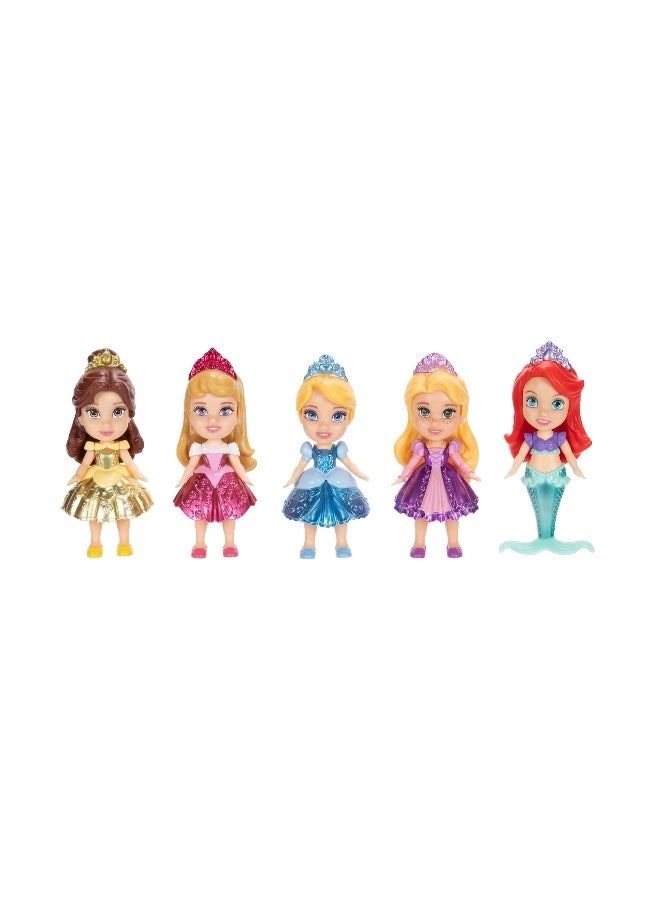 Belle Mini Toddler Doll + Cinderella Mini Toddler Doll + Rapunzel Mini Toddler Doll + Aurora Mini Toddler Doll + Ariel Mini Toddler Doll - 5-in-1 Ages 3+