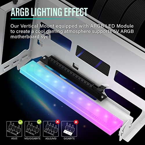 PCIe 4.0 GPU Mount Bracket - ARGB LED Multi-Angle Riser Cable