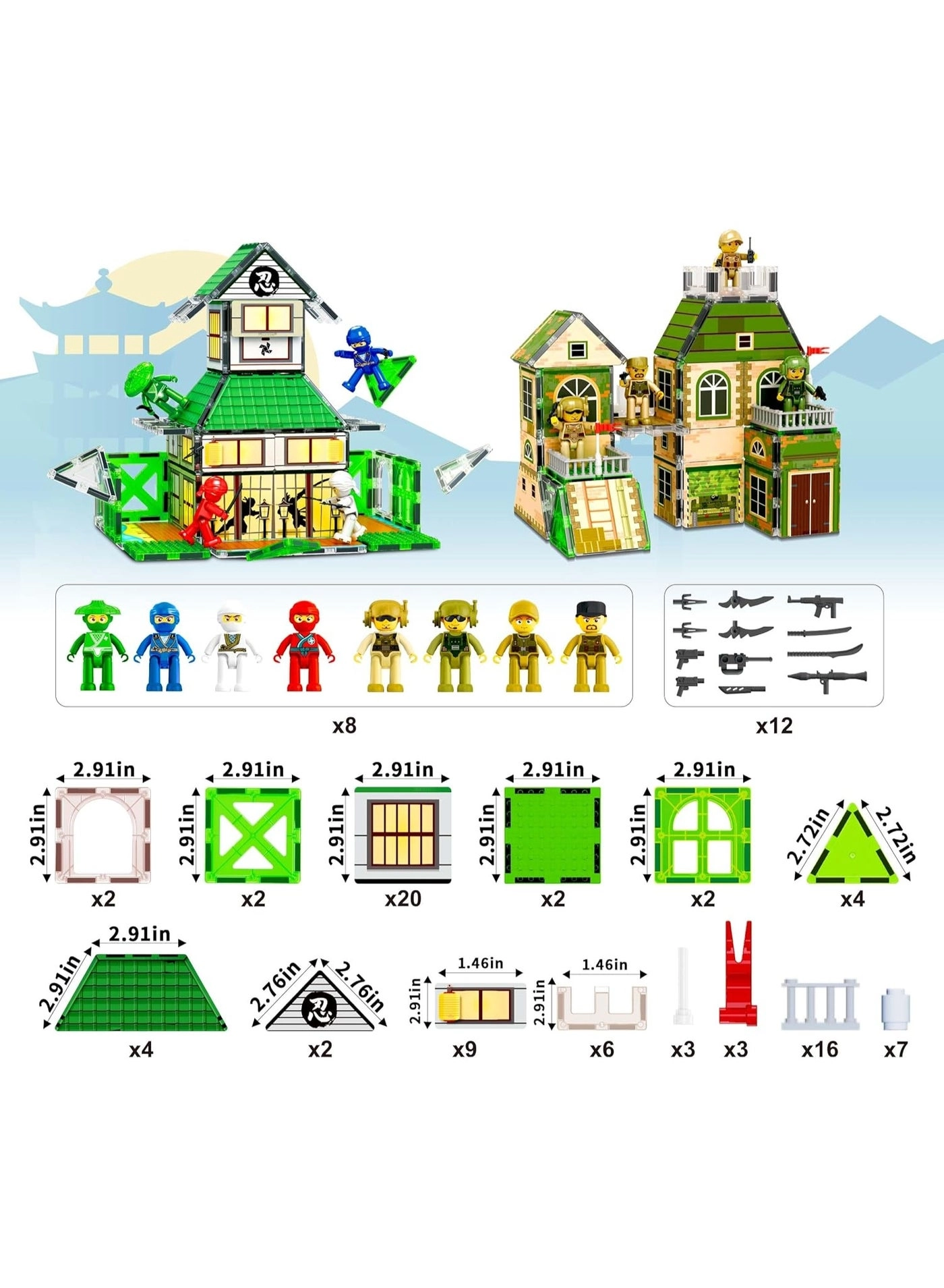 Magnetic Tiles Ninja Troop Theme (PTQ02)