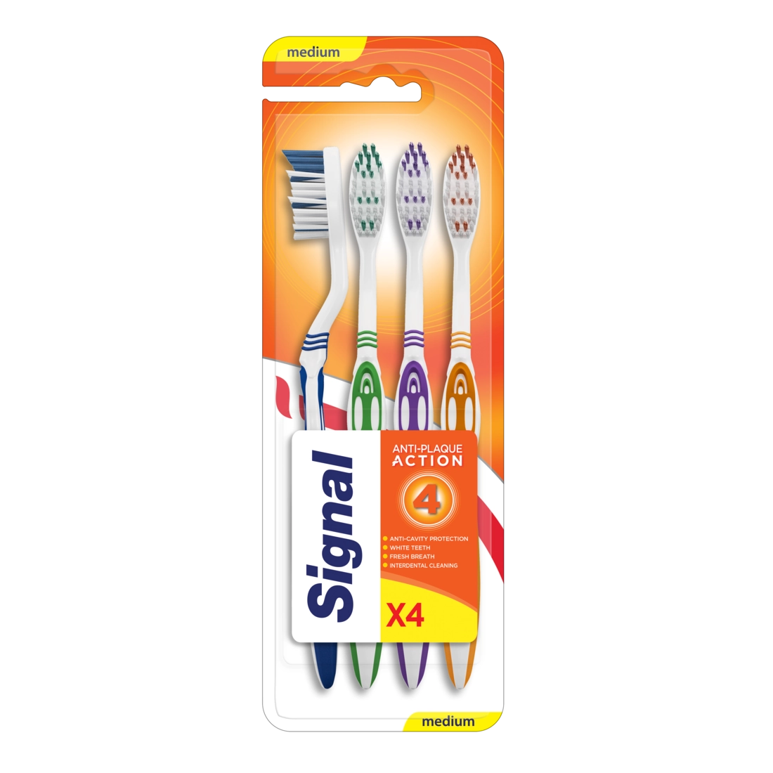 X-tra clean tooth brush - medium 4-Piece Pack