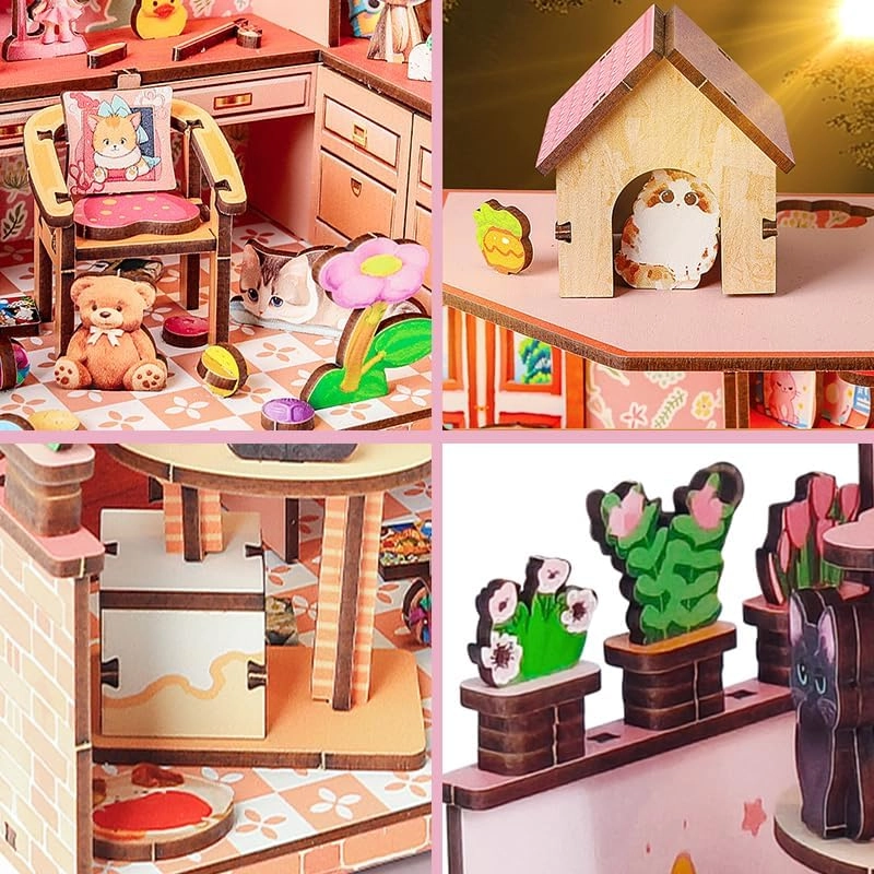 Miniature Dollhouse Kit - Cat House 1:12