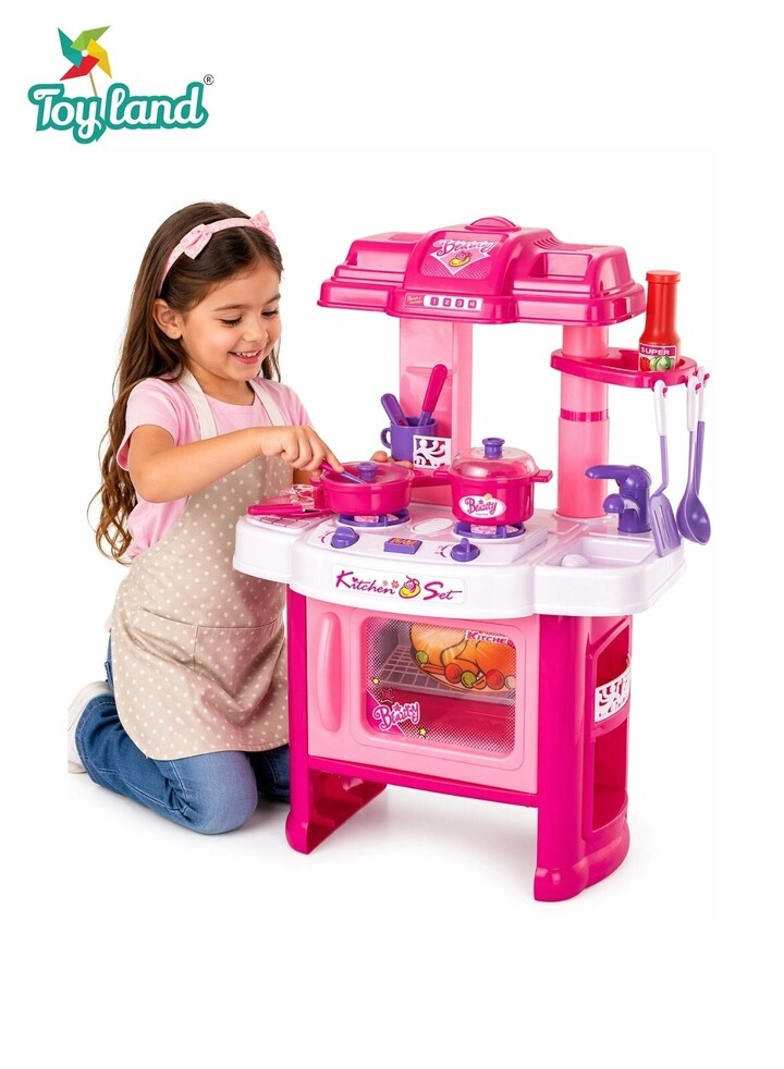 Toyland Pretend Cooking Kitchen Set - Interactive Light and Sound