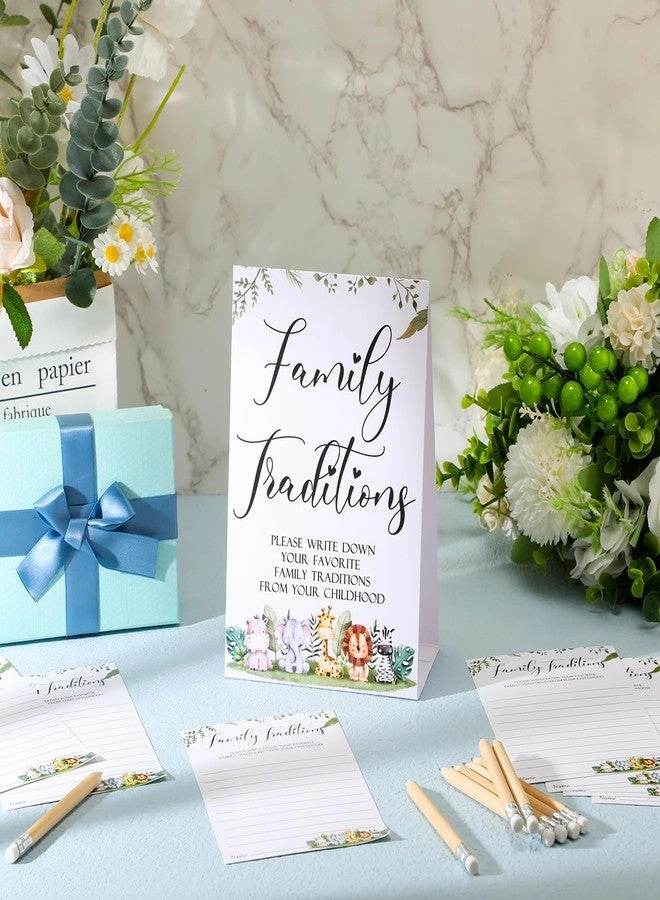 Family Traditions Standing Sign - 61 Pieces + Family Traditions Activities Cards + Pencils