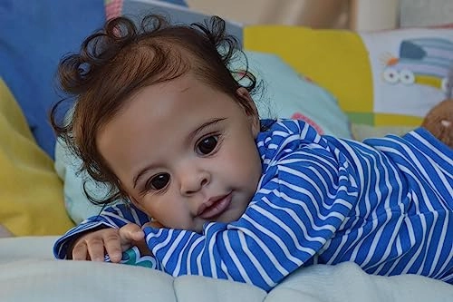 Reborn Baby Doll - 21 inch Silicone Dark Brown Ages 3+