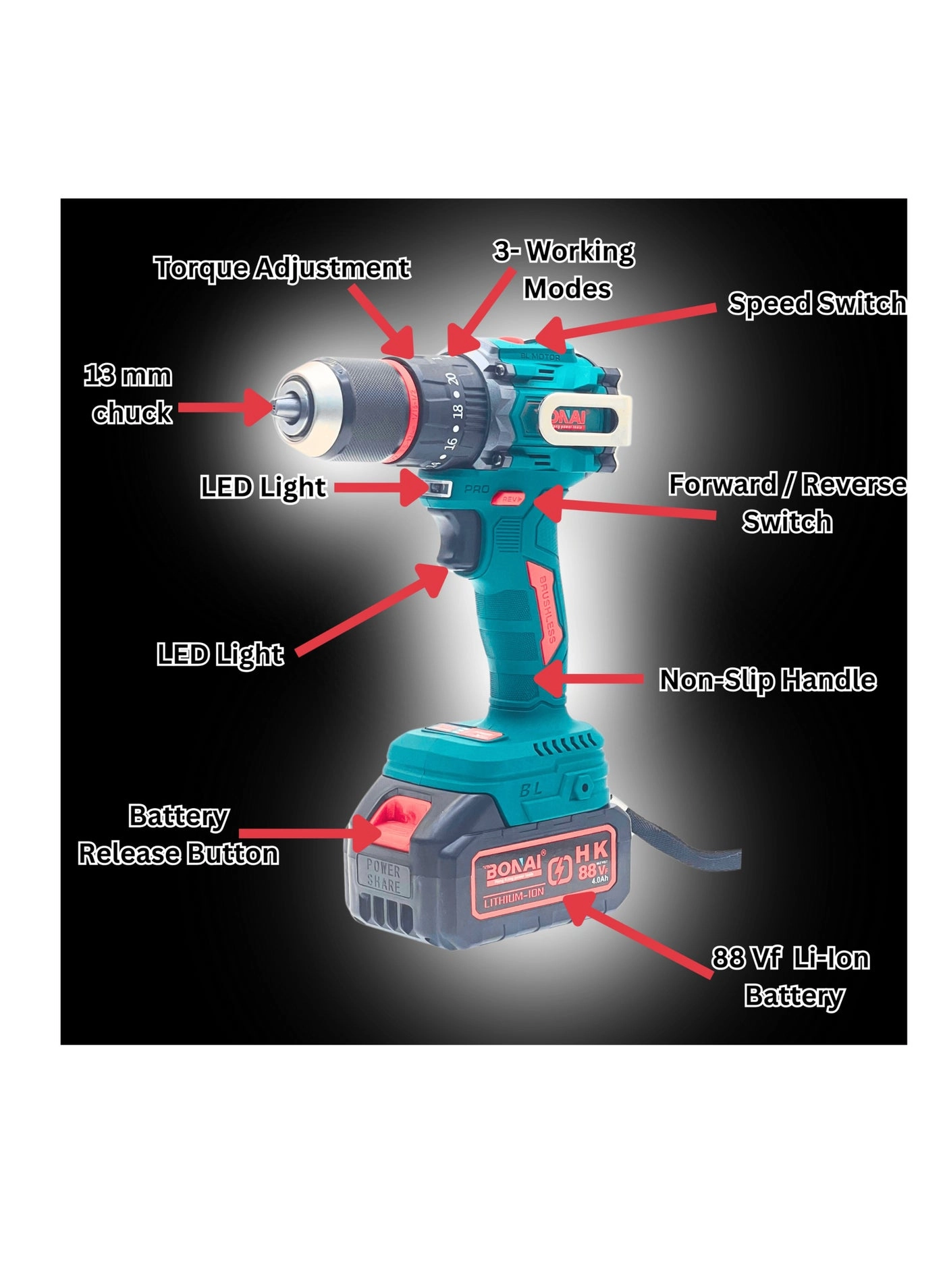 88VF Cordless Brushless Impact Drill
