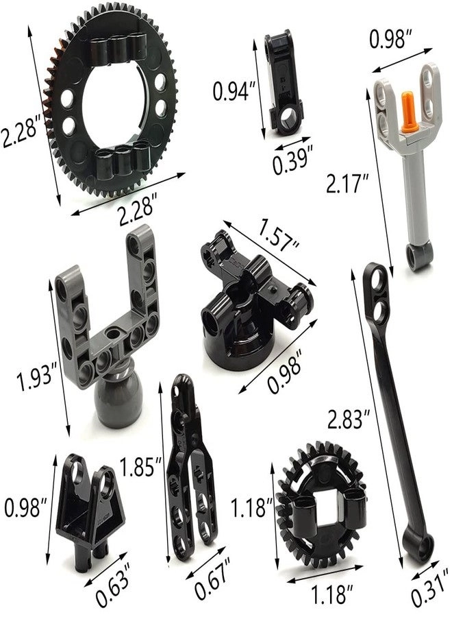 Technical Parts Beams Axles Connectors Bricks Sets - Technic Car STEM