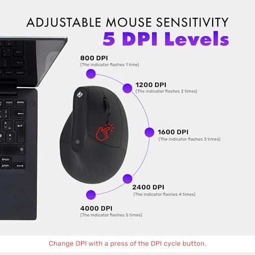 Vertical Ergonomic Mouse - Bluetooth & 2.4G Wireless