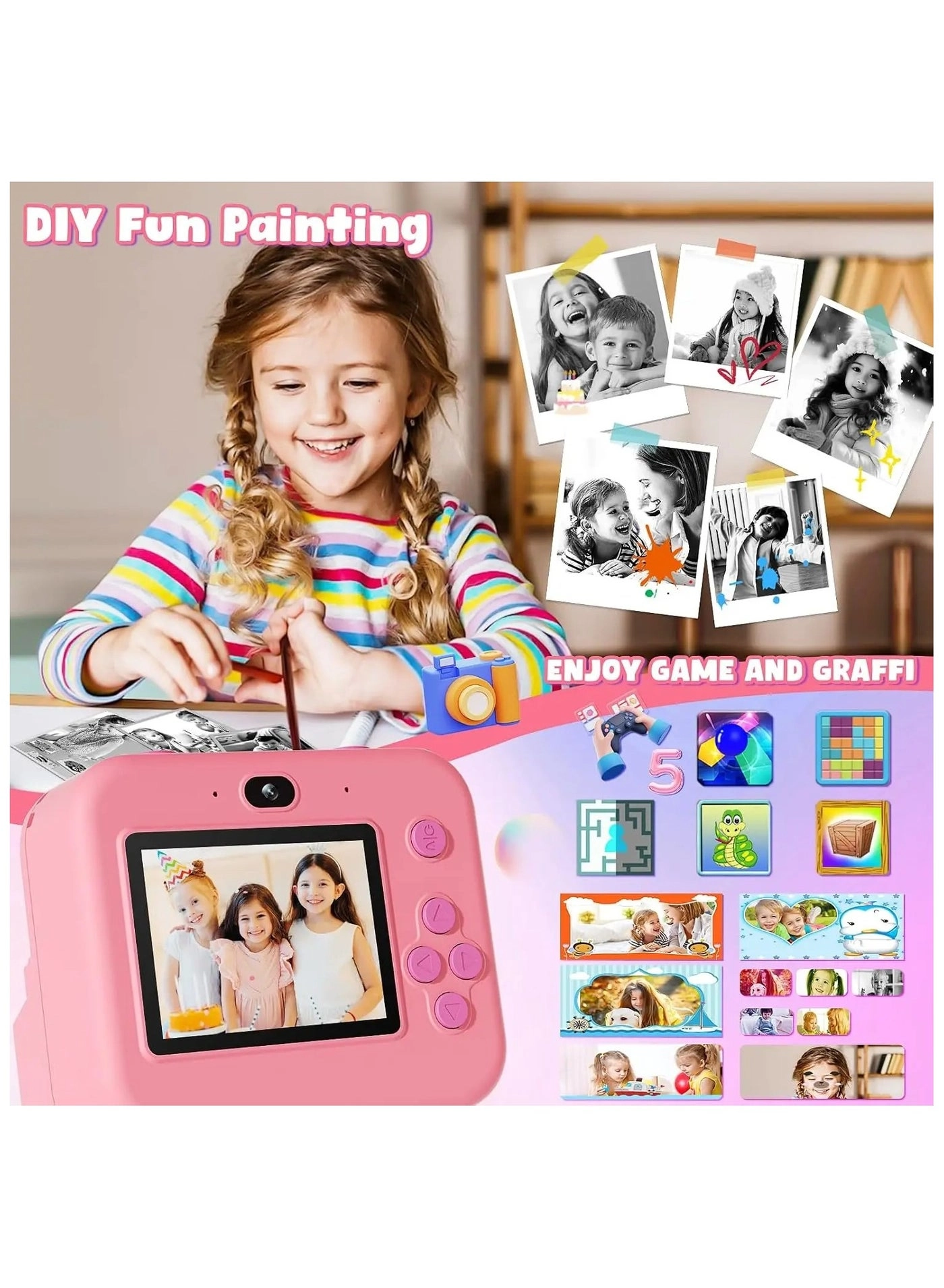 Instant Print Camera - 48MP 32GB Instant Print