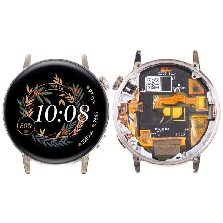 HUAIGNZDF Watch Spare Part LCD Screen and Digitizer Full Assembly for Huawei Watch GT 3 42mm MIL-B19 - With Frame