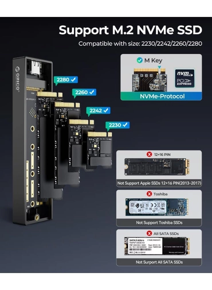 M.2 NVMe SSD Enclosure - up to 4TB