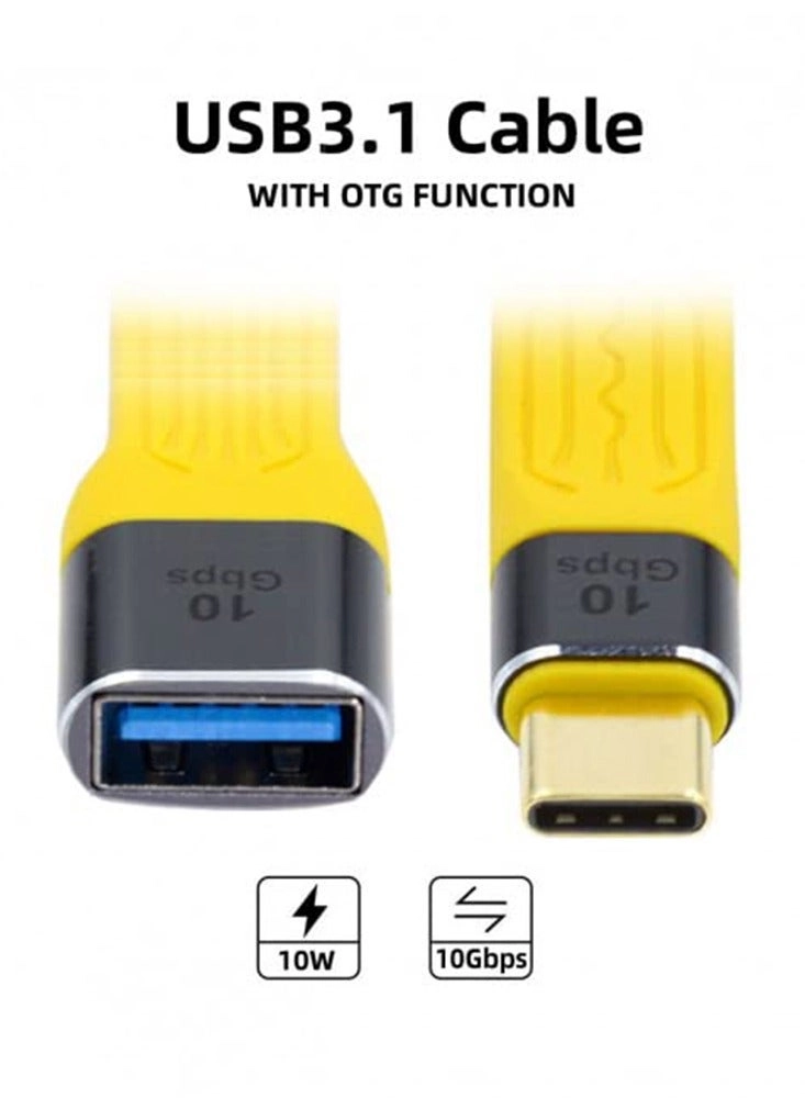 Standard Cable 10Gbps USB-A to USB-C 0.1m Flat