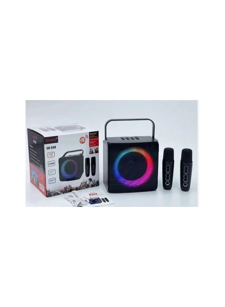 SD-508 - Mini Karaoke Bluetooth Speaker LED Lights Built-In Microphone