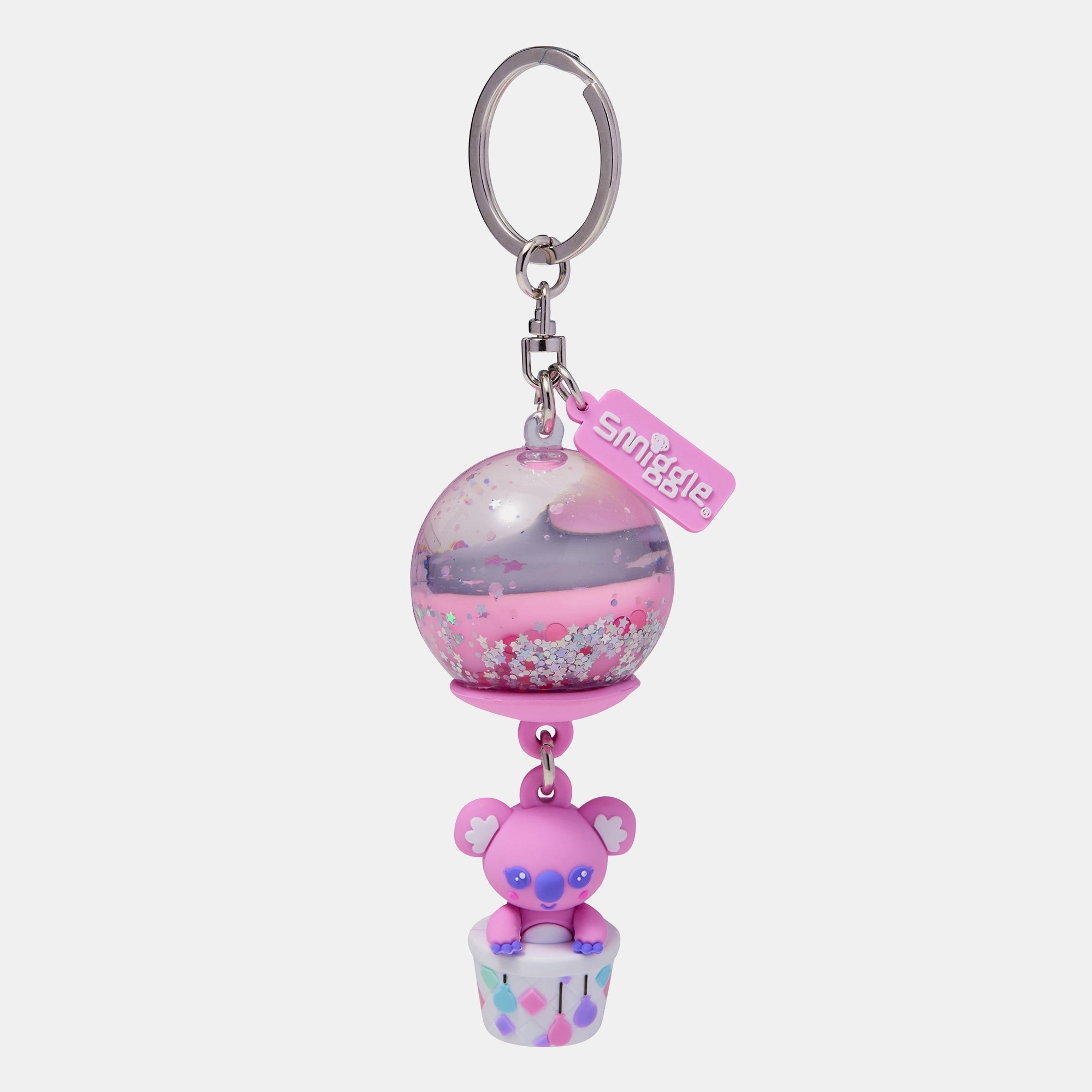 Smiggle Floaty Flying Koala Keyring - Scented 3D character Water filled balloon with glitter and sequins
