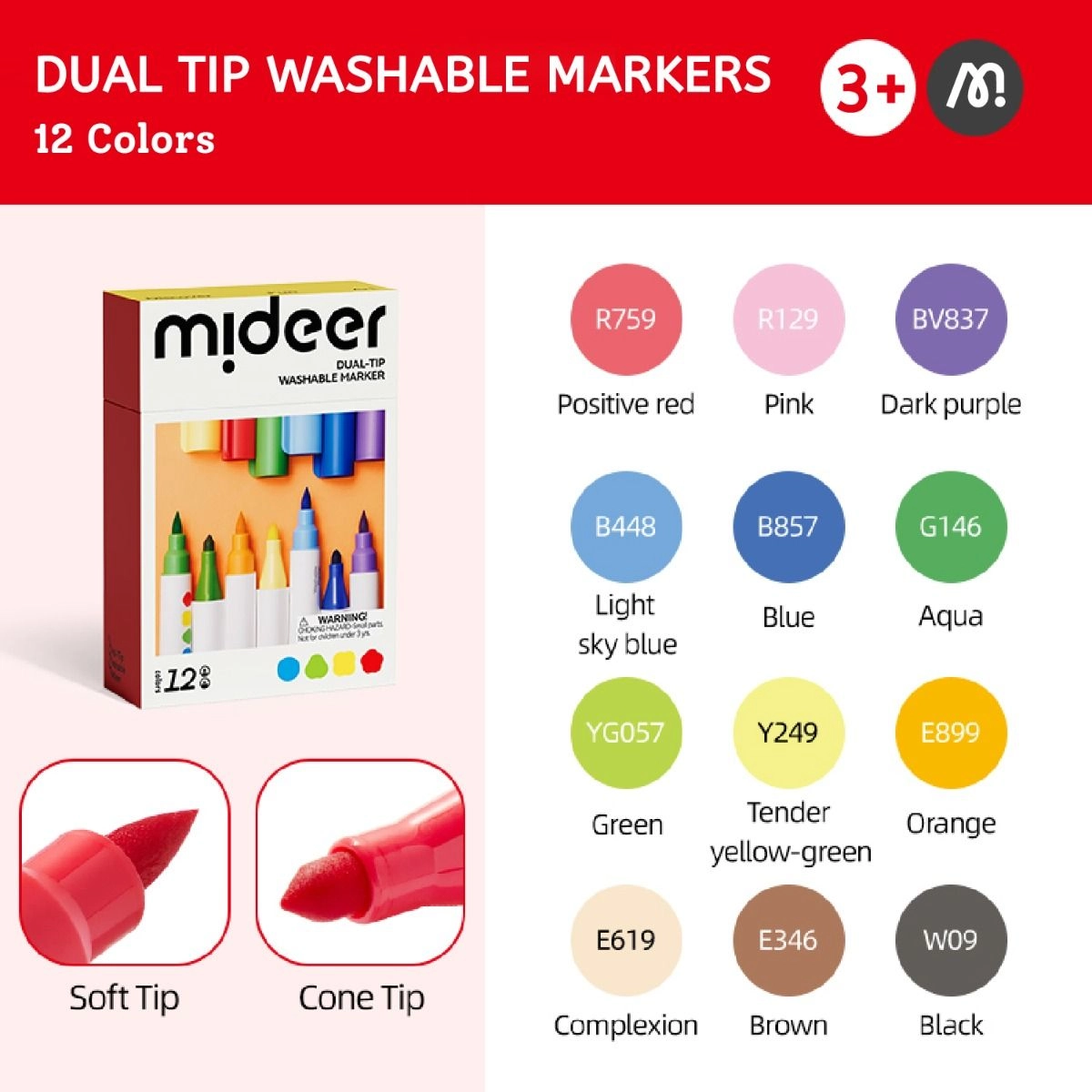 Dual Tip Washable Markers - Multi Colour