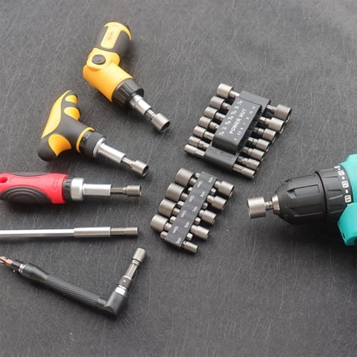 Power Nuts Driver Drill Bit Tools Set - 23Pcs 1/4'' Metric SAE
