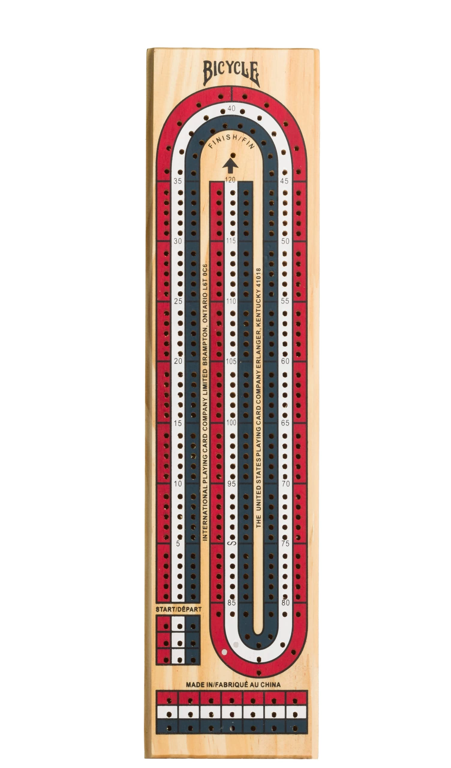 3-Track Cribbage Board - Color Coded Wooden