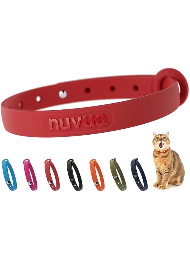 Cat Collar - Breakaway Snap Button Tomato Red