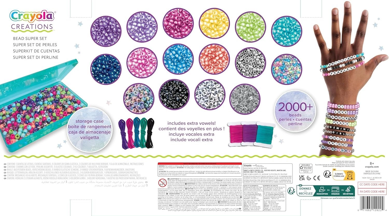 Creations Personalized Bracelet Making Kit - 2000+ beads 8+