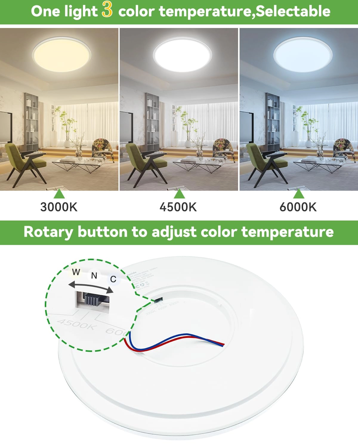 LED Ceiling Light - 3000K 4500K 6000K