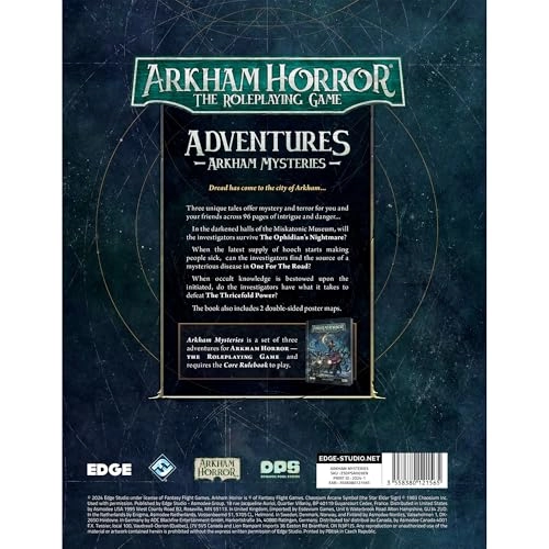 Arkham Horror The Roleplaying Game: Arkham Mysteries Adventure Book - Three Standalone Scenarios