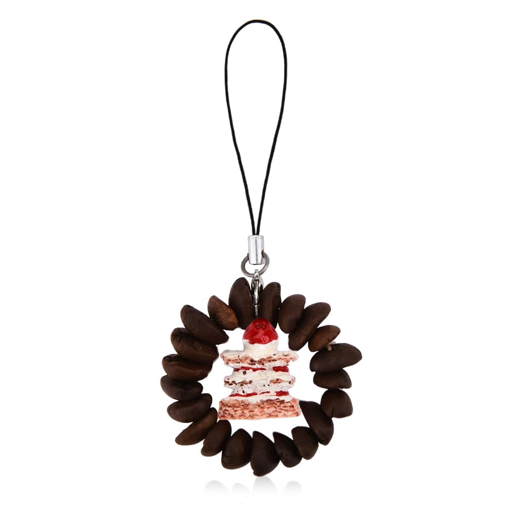 kefley Coffee Bean Keychain Strap Bag Charm - S Bread