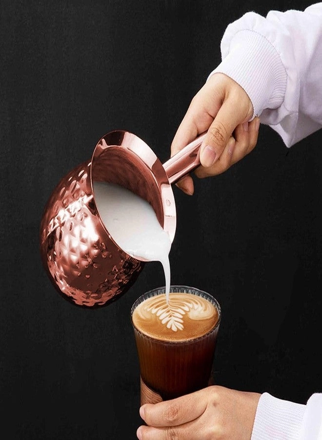 Hammered Stainless Steel Turkish Coffee Pot - 13.5 Oz 400 Ml