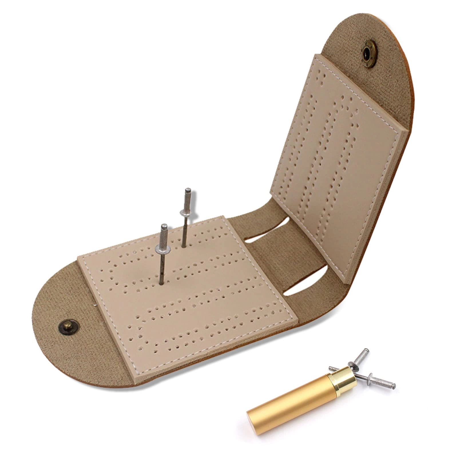 ZHLEB Cribbage Board - 2 Pcs Leather Pocket-sized