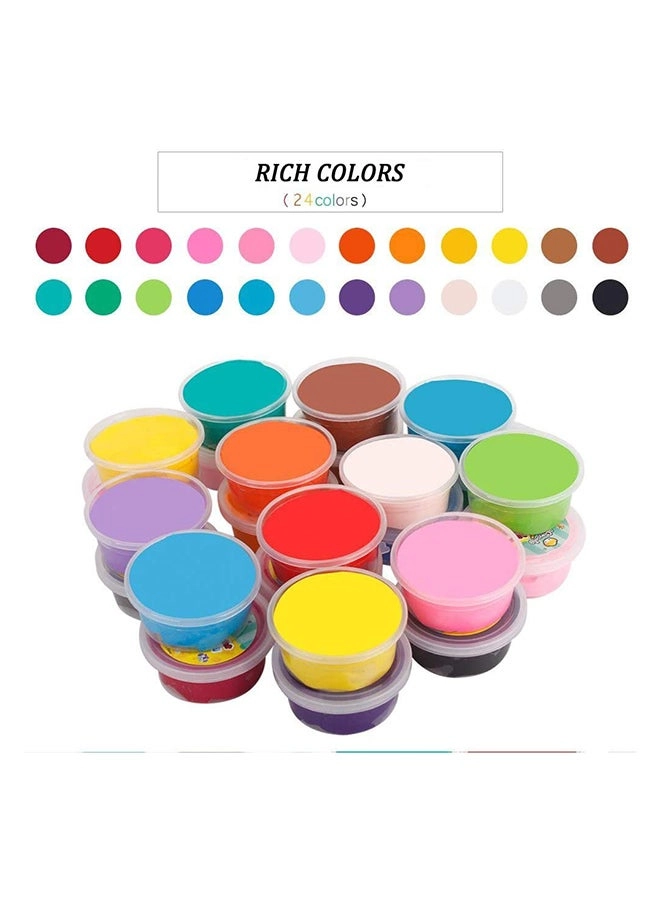 24-Piece Colours Fluffy Slime Soft Clay Diy Modelling Set - 3+ Years 24 pieces