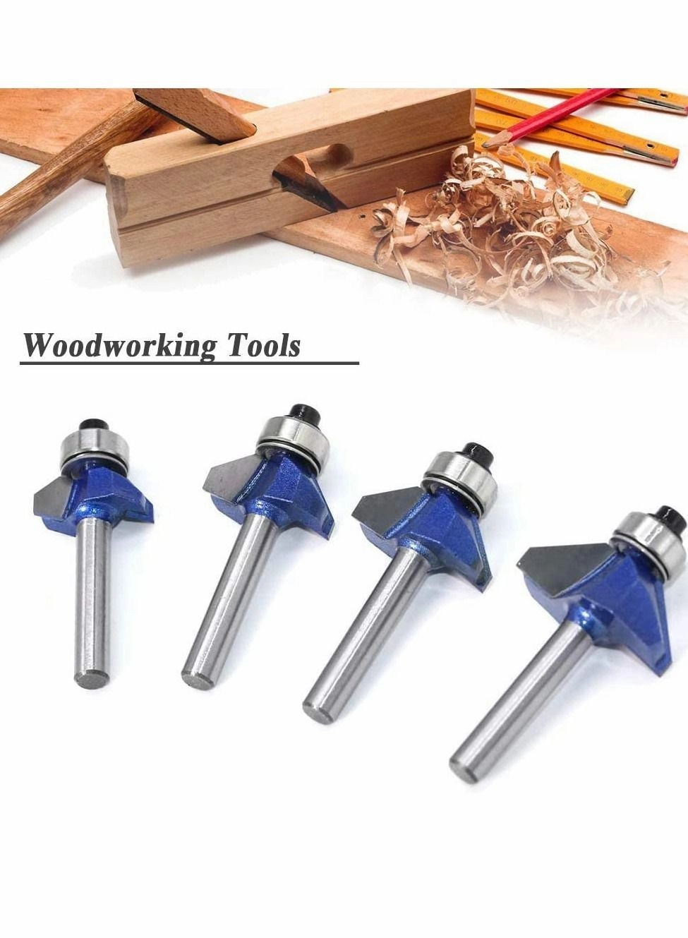 45 Degree Chamfer Router Bit Set - 3/8" 5/16" 1/4" 1/2" 1/4" Shank