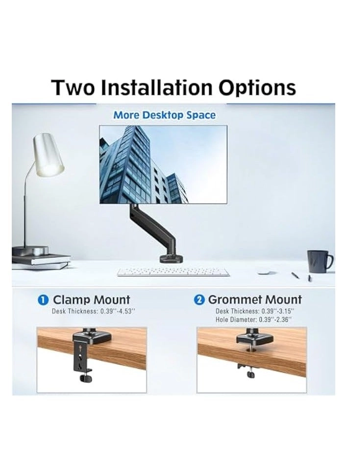 Single Monitor Arm - Single 13-32 Inch VESA 75x75/100x100mm