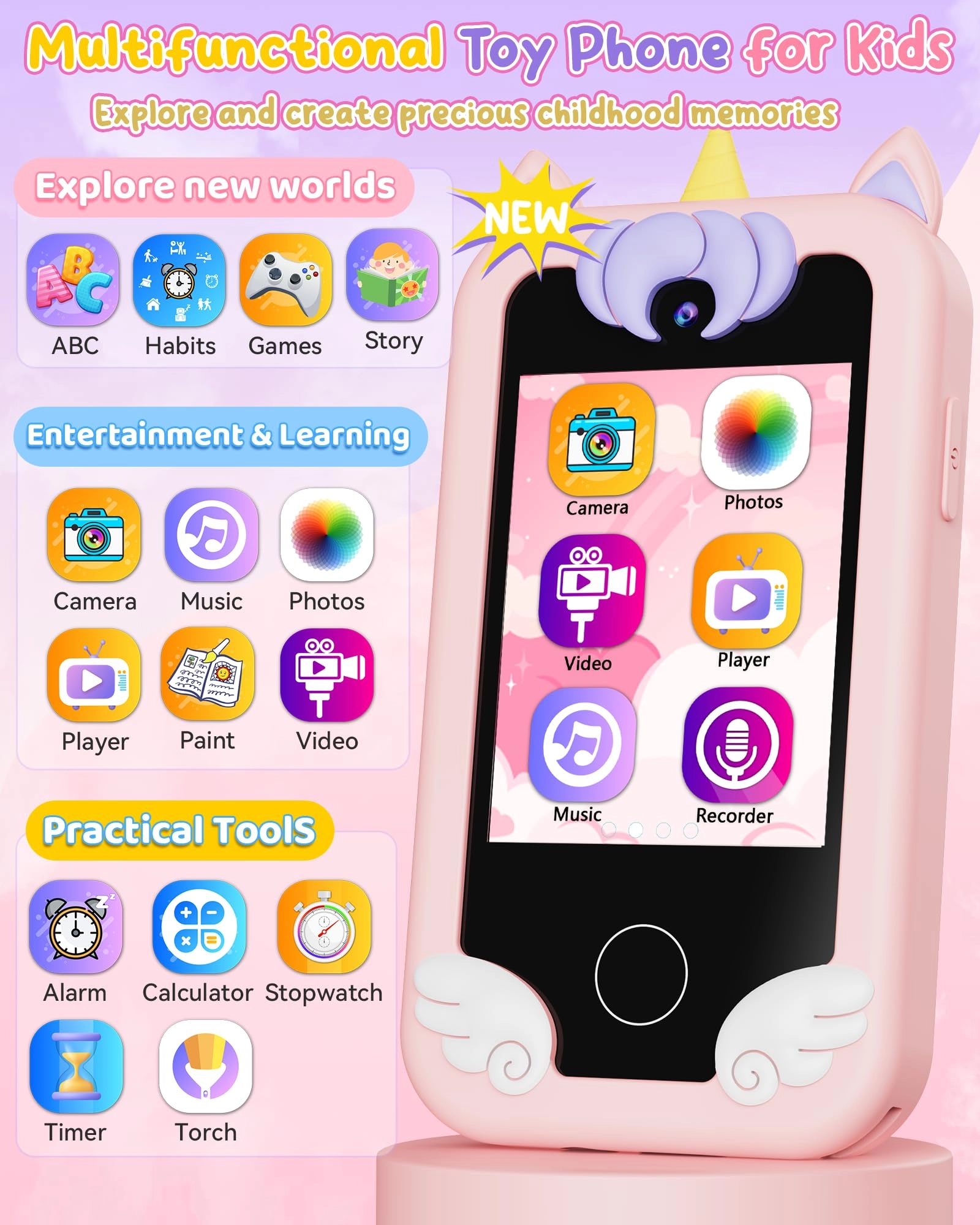 kokodi Kids Smart Phone Toy Unicorn - 3 years+