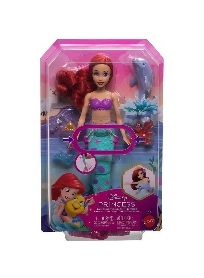 Disney Ocean Friends Ariel - Swimming Mermaid Doll 7-piece Pack