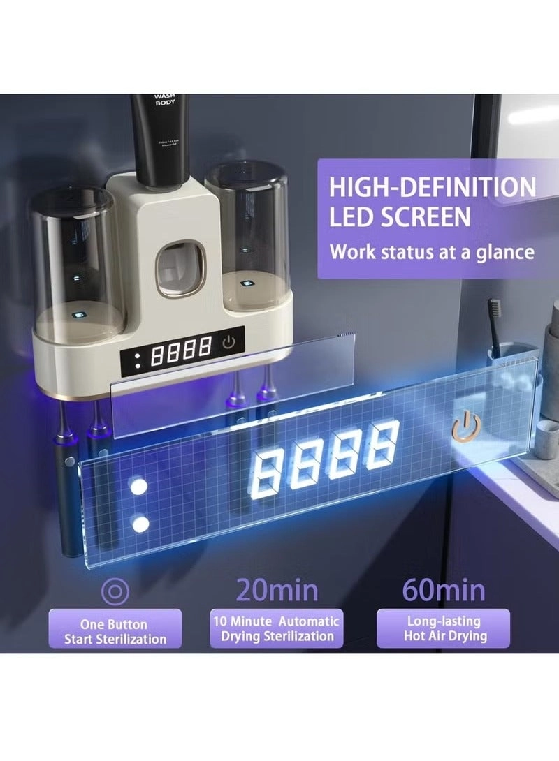 Toothbrush Holder - Wall Mounted 4 toothbrush slots