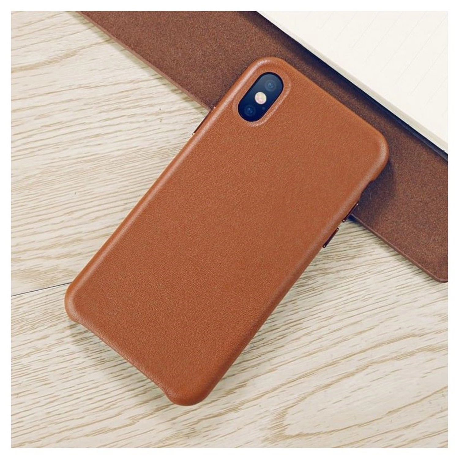 Eleleat Leathr Case - Leather Back Case for Apple iPhone X