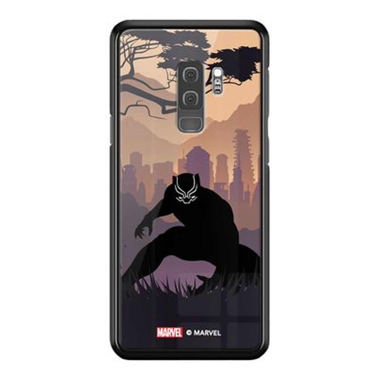 Wackylicious Wakandan Black Panther Back Case TPU Bumper Case + Tempered Glass Back for Galaxy S9 Plus