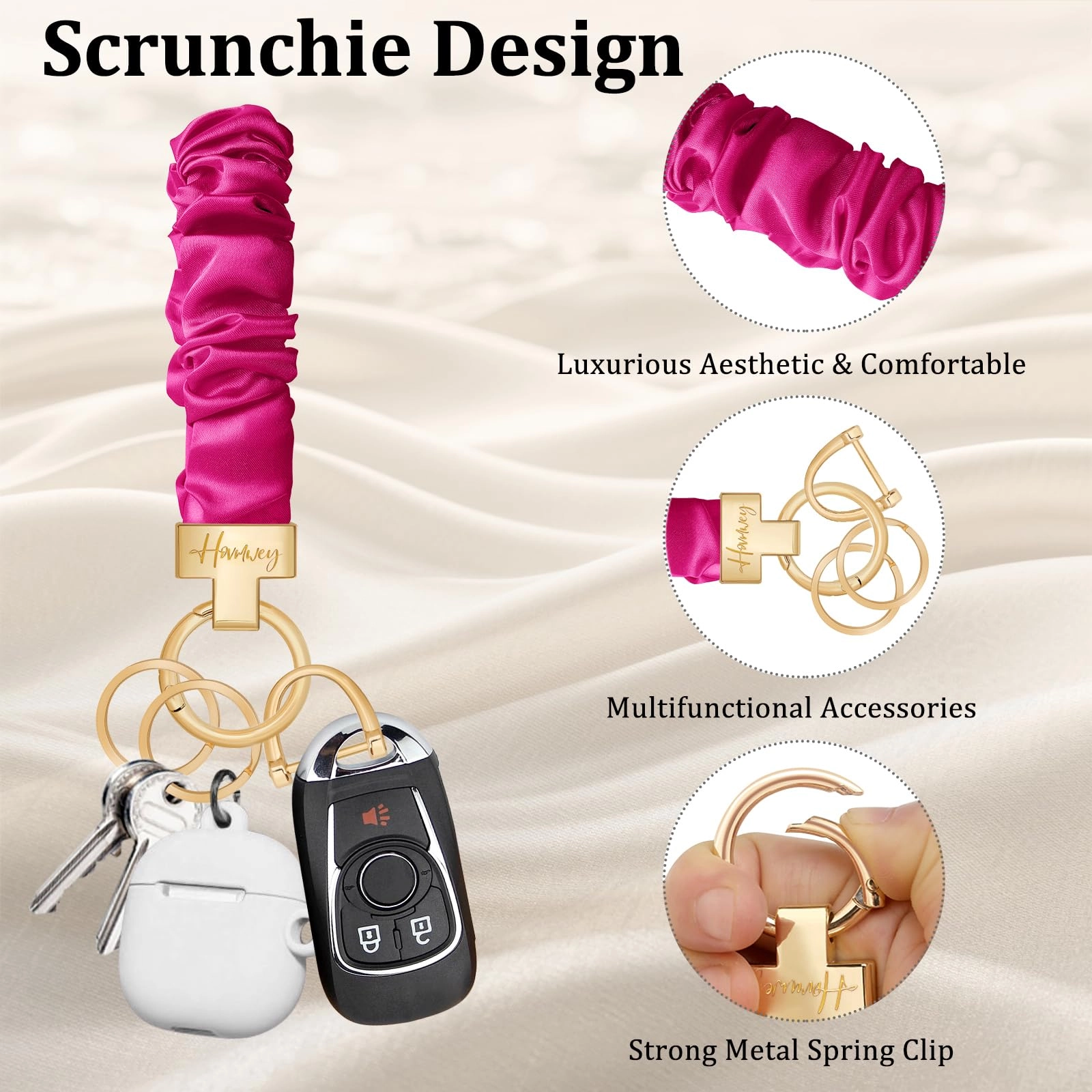 Stretchy Scrunchie Keychain Wristlet - Fun