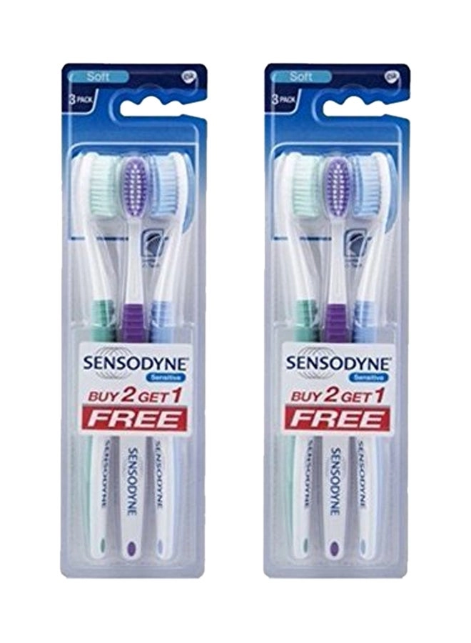 Sensodyne Sensitive Toothbrush - Multicolour 3-Piece Pack