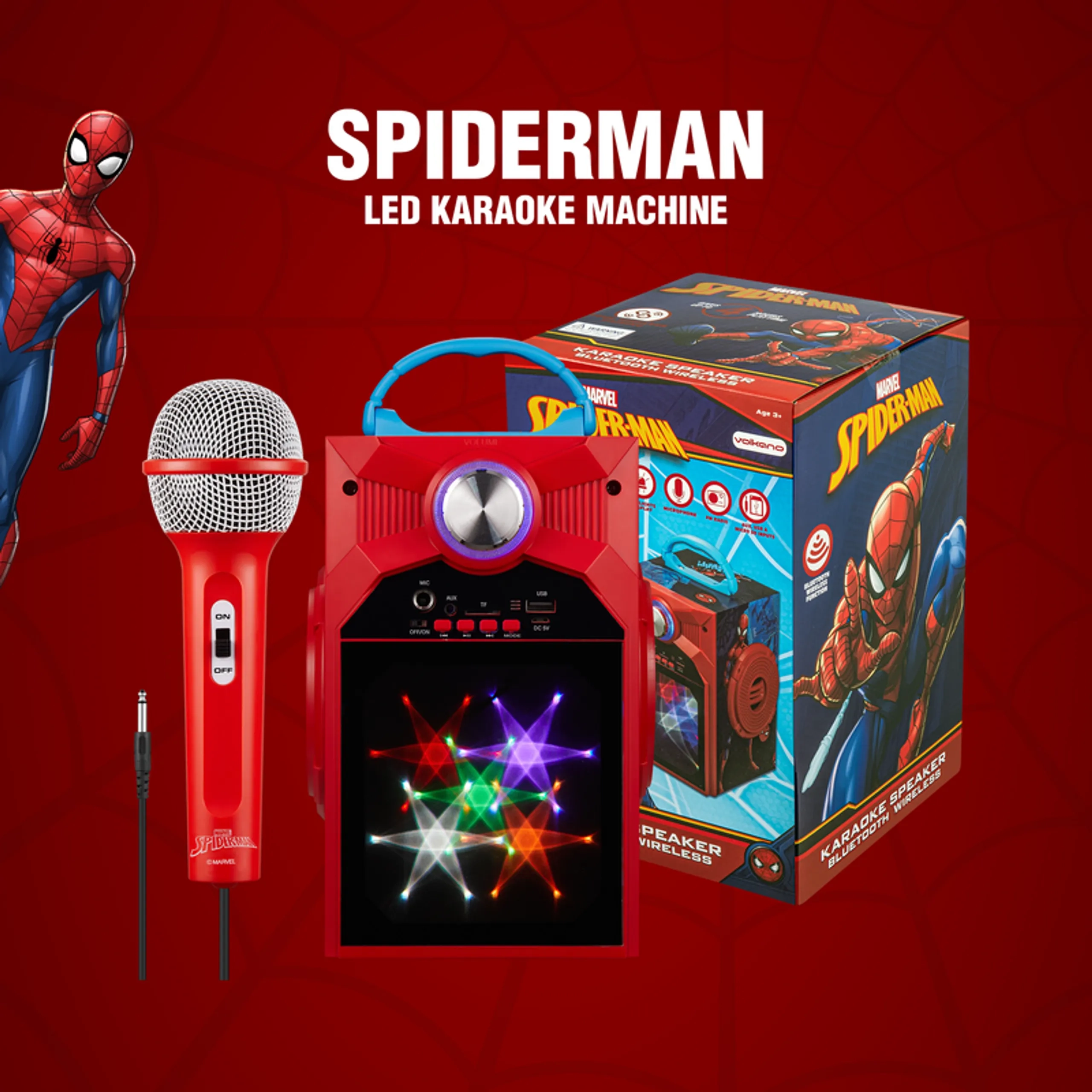 Volkano Spider-Man Galaxy Karaoke Machine - 5 years+