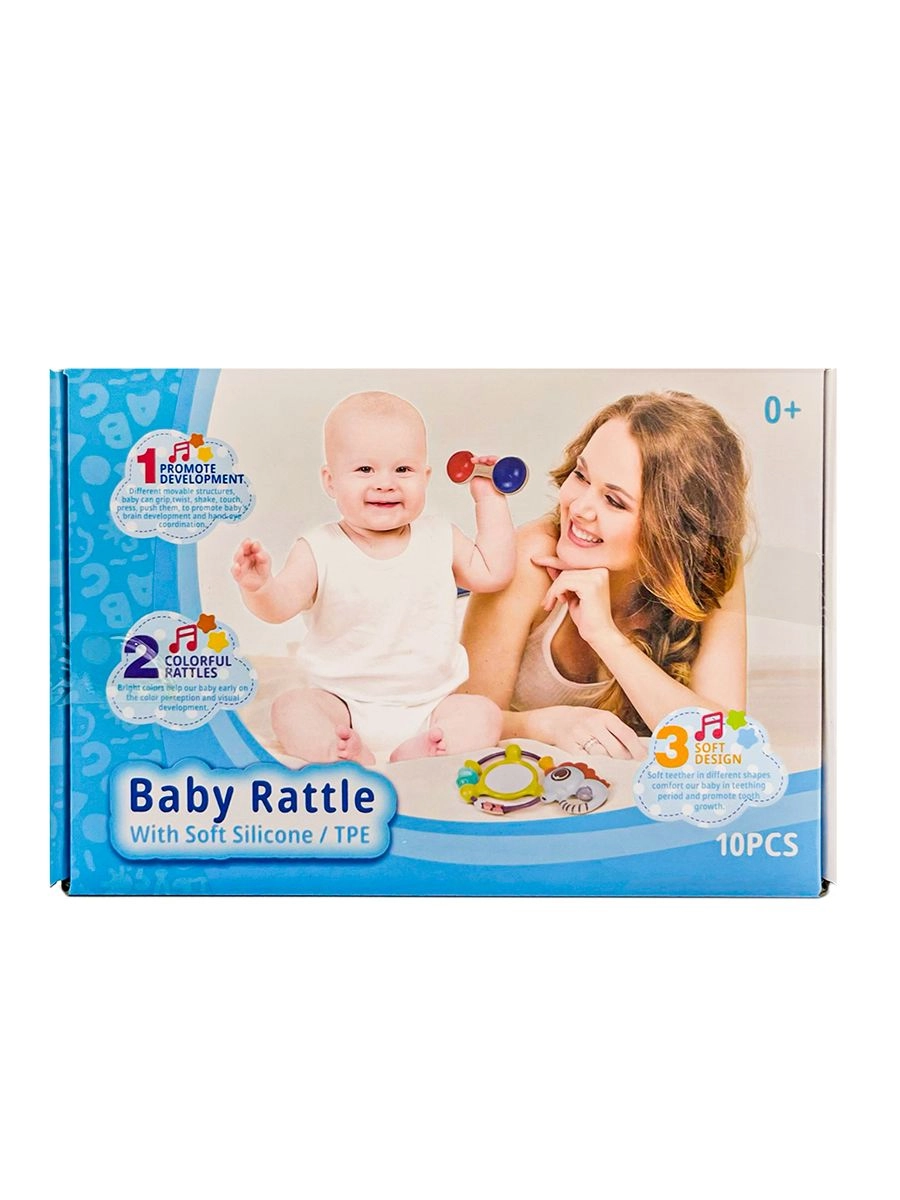 Baby Rattle Toys - Suitable for 0 month & above BPA free silicone 10pcs